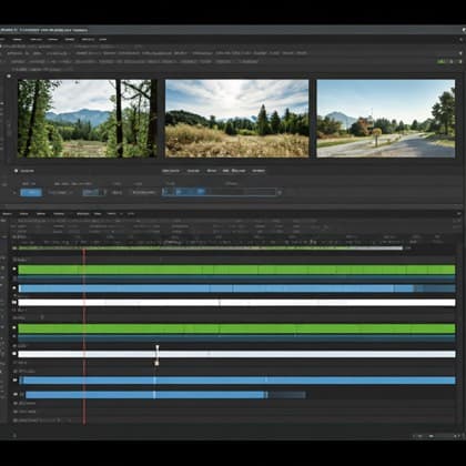 Messy professional video editing software timeline interface