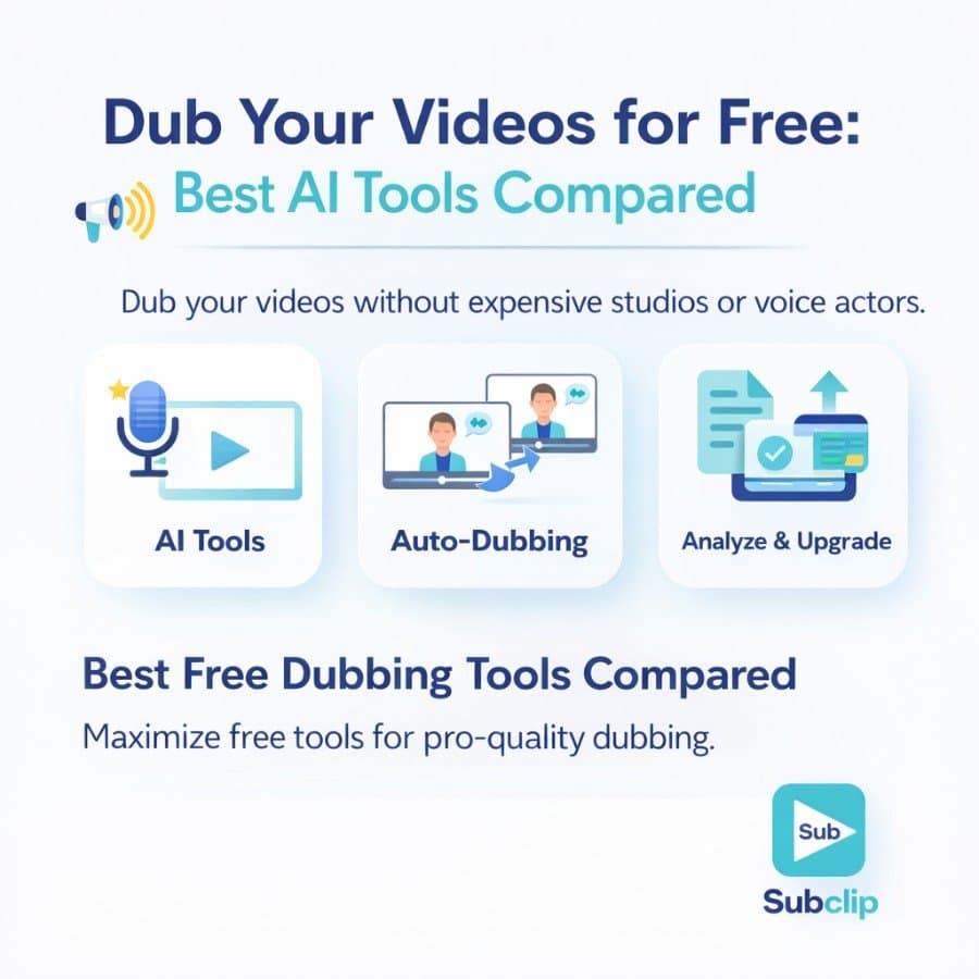 this image contains best free dubbing tools compared